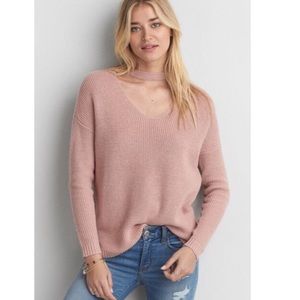 American Eagle Choker V-Neck Sweater